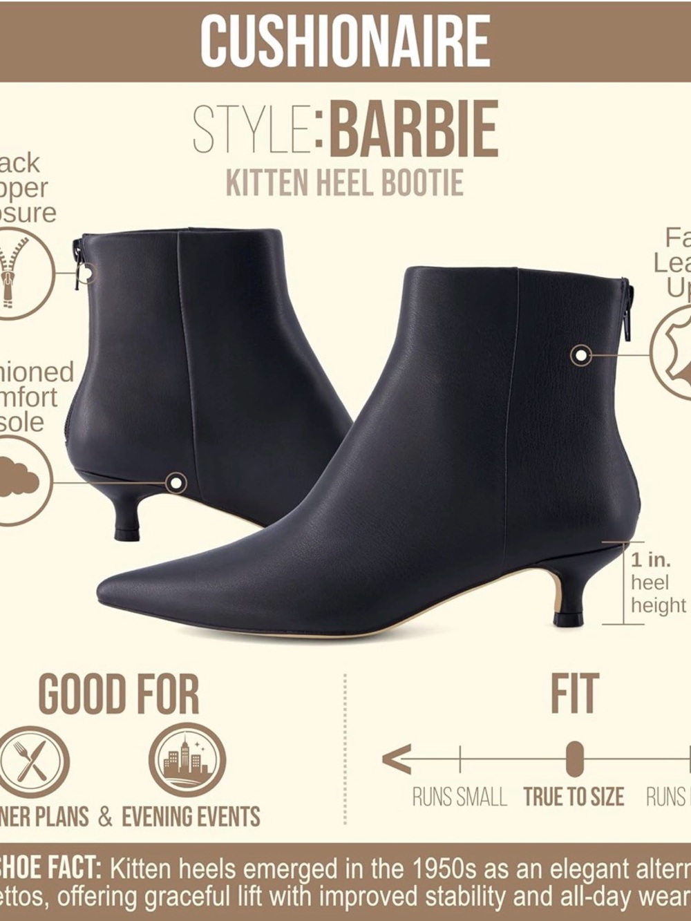 Cushionaire | Barbie Ankle Booties | Pointed Kitten-Heel - Picture 2 of 16